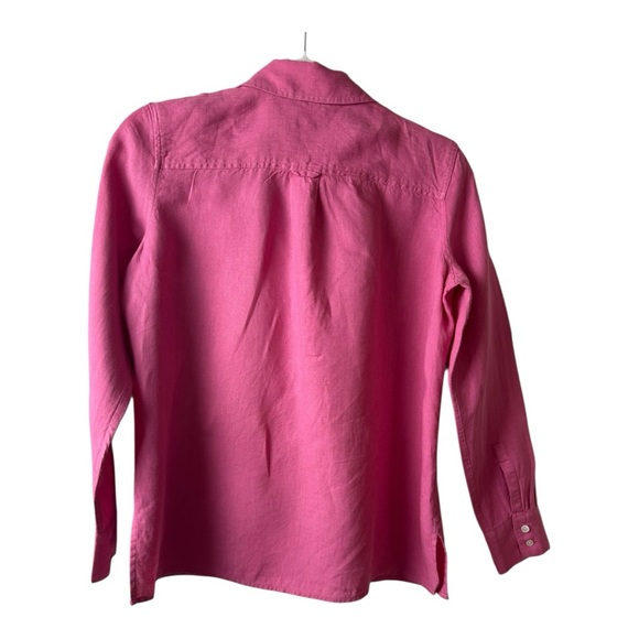 Talbots Pure Irish Linen Button-Up Shirt – Pink – Size 6P C021 - Picture 4 of 8